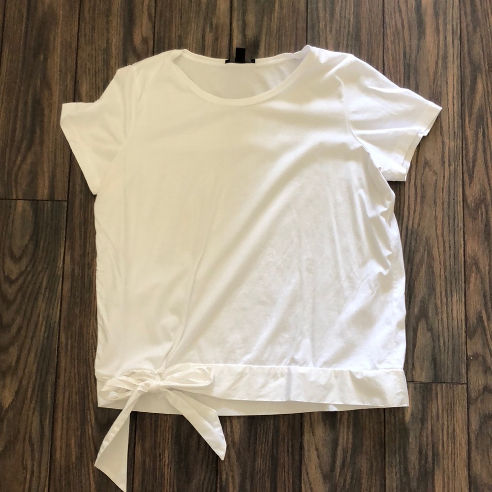 J. Crew white tie tee